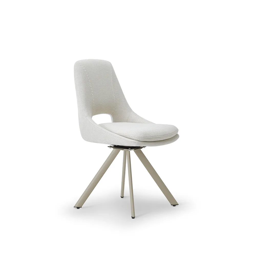 KOBI Extending Dining Table with 4 Chairs Ceramic and Cappuccino Metal - Image 8