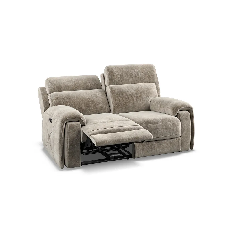 LEO 2 Seater Electric Recliner Sofa Descent Taupe Fabric - Image 4