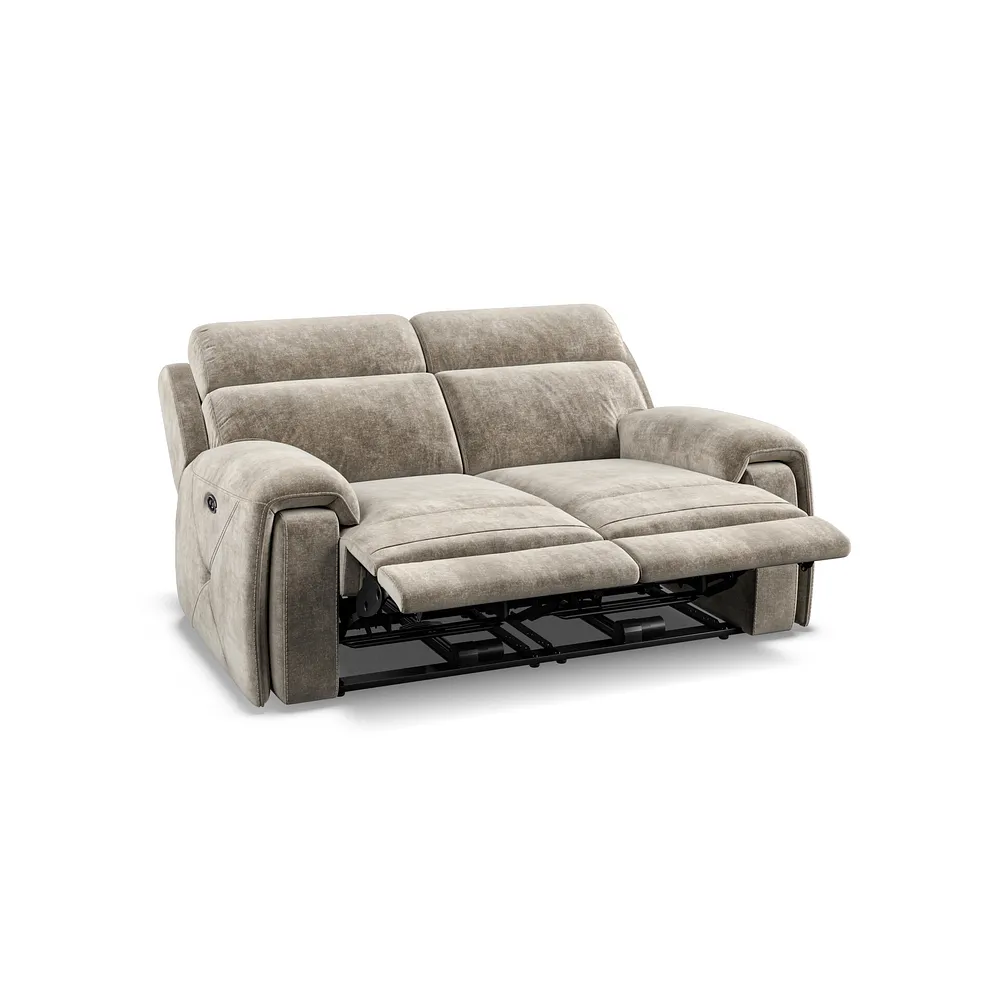LEO 2 Seater Electric Recliner Sofa Descent Taupe Fabric - Image 5