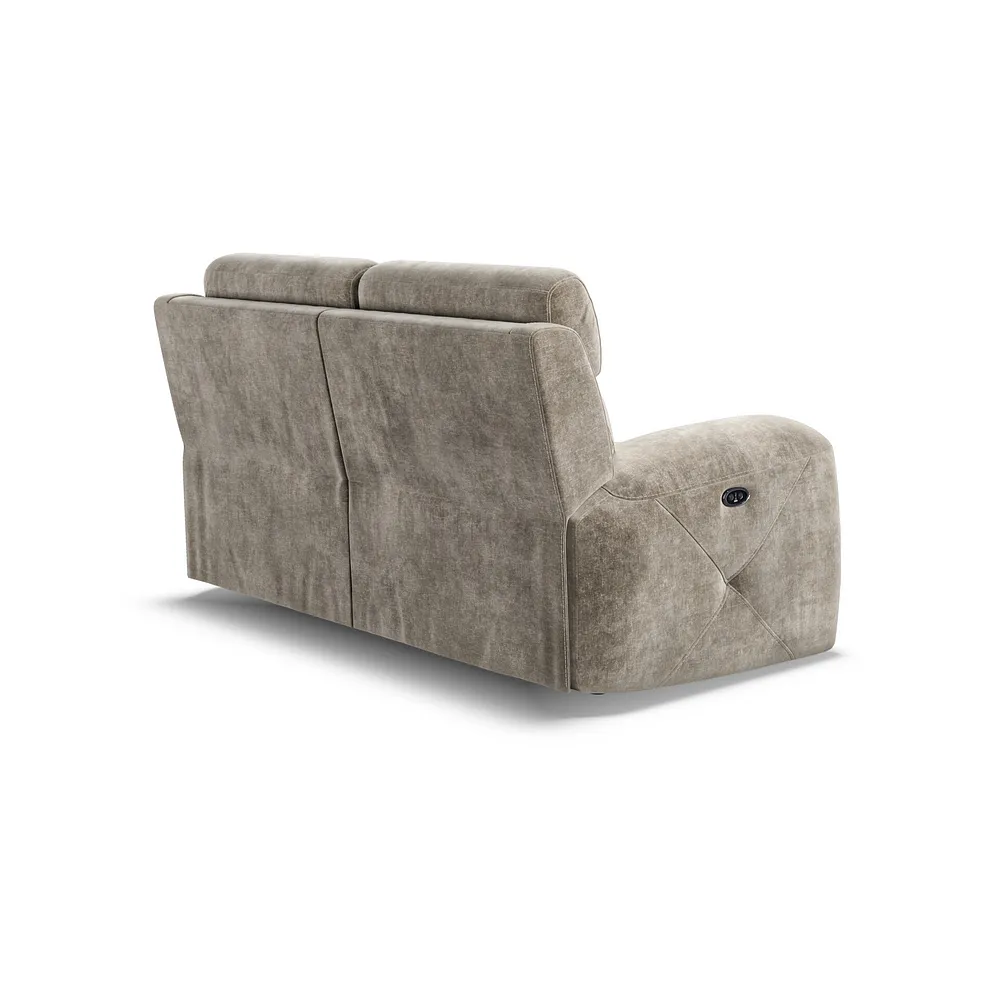 LEO 2 Seater Electric Recliner Sofa Descent Taupe Fabric - Image 7