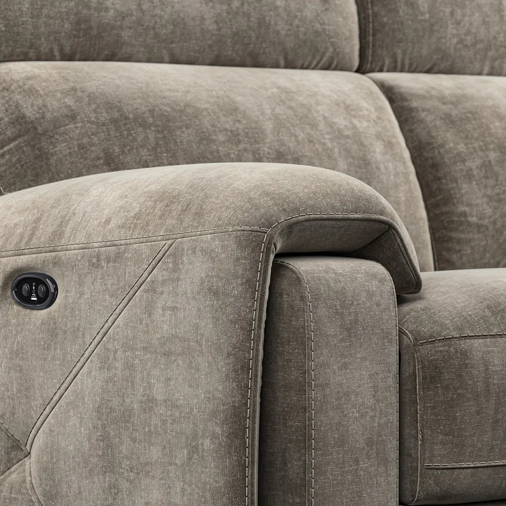 LEO 2 Seater Electric Recliner Sofa Descent Taupe Fabric - Image 11
