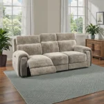 LEO 3 Seater Electric Recliner Sofa Descent Taupe Fabric