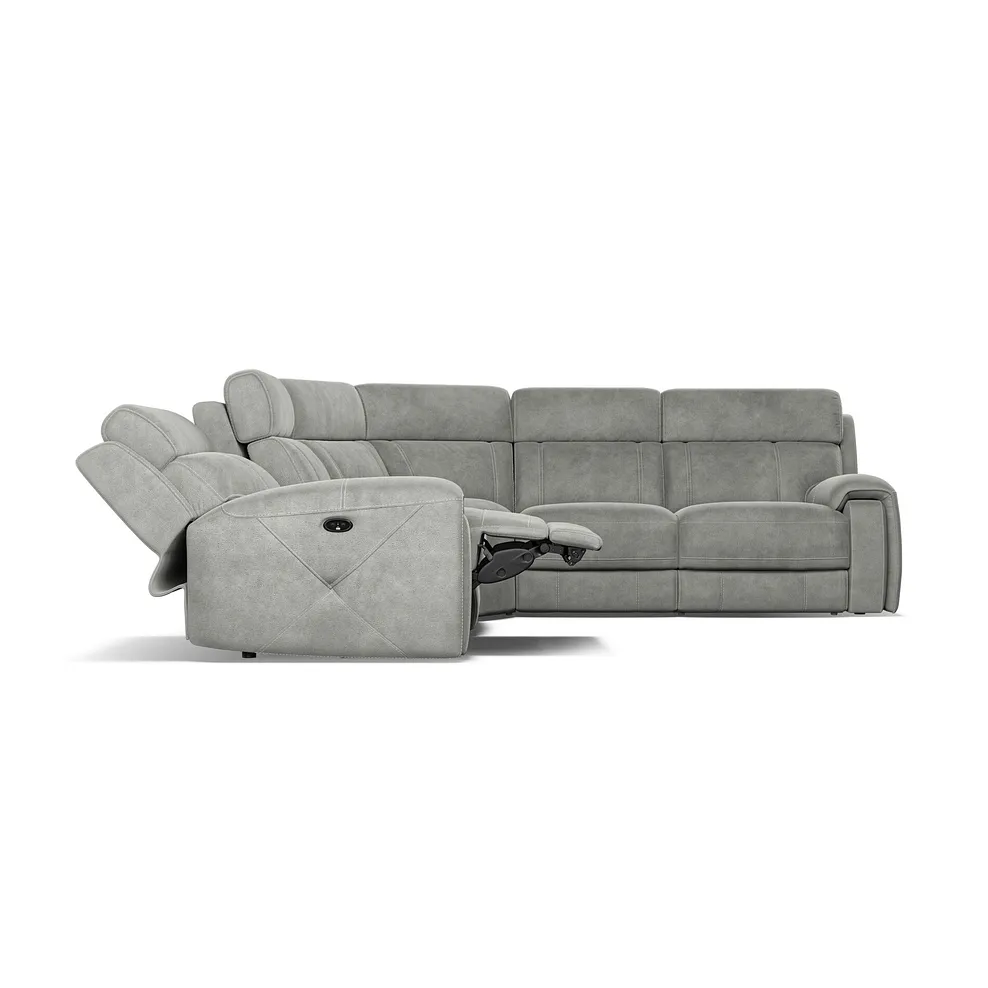 LEO Large Corner Recliner Dove Grey Fabric - Image 9