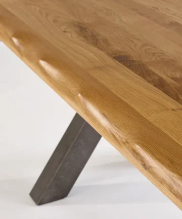 BROOKLYN 8 Seater Dining Table Natural Solid Oak and Metal