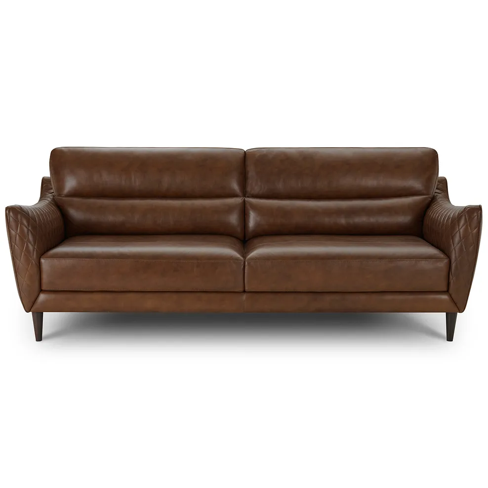 LUCCA 4 Seater Sofa Houston Whiskey Leather - Image 4