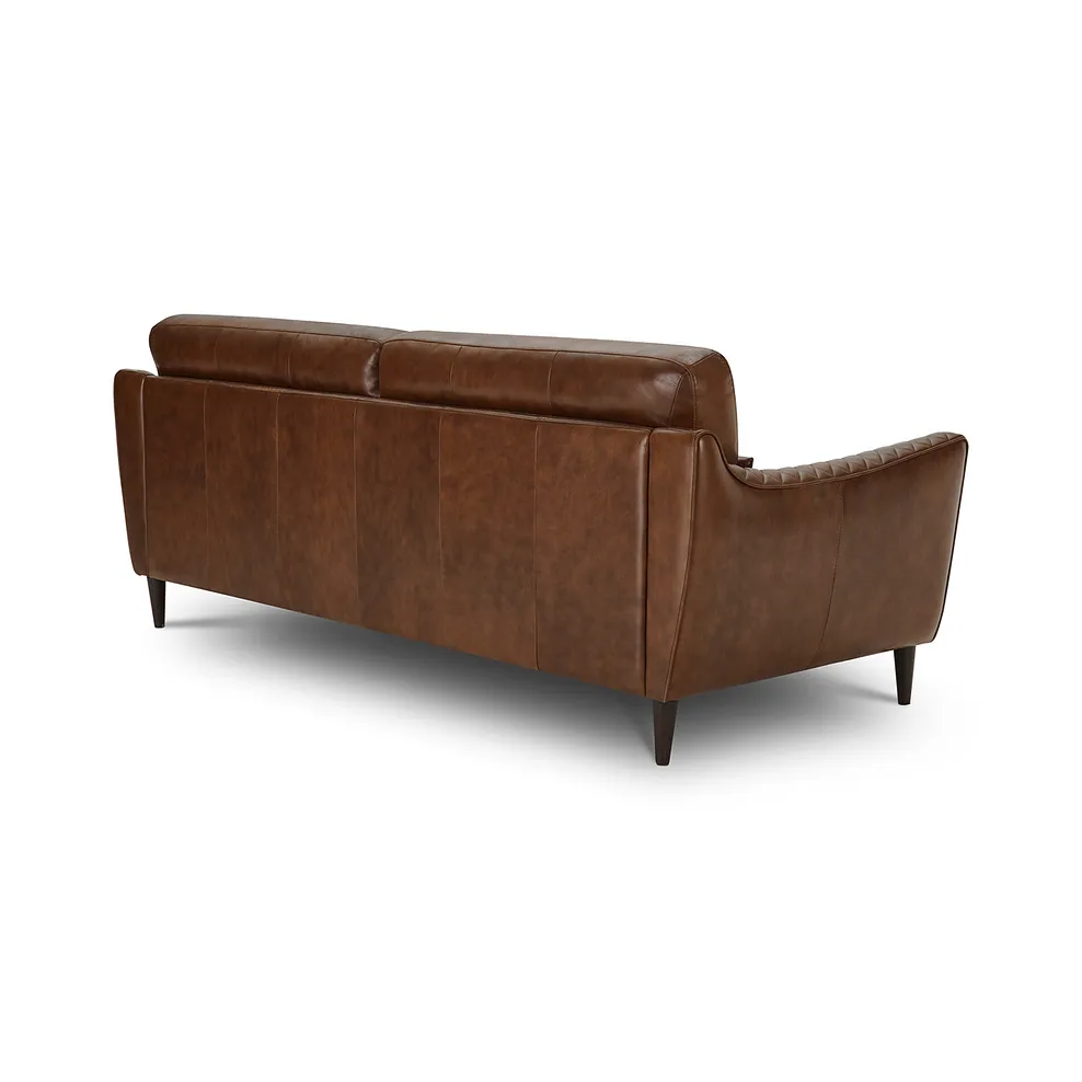 LUCCA 4 Seater Sofa Houston Whiskey Leather - Image 5