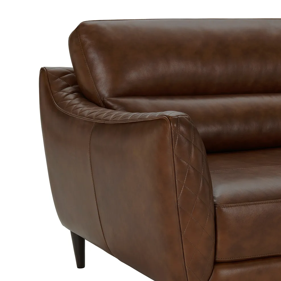 LUCCA 4 Seater Sofa Houston Whiskey Leather - Image 11