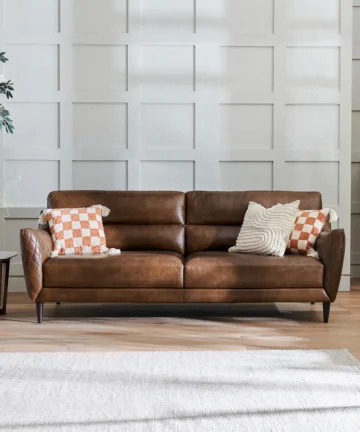 LUCCA 4 Seater Sofa Houston Whiskey Leather