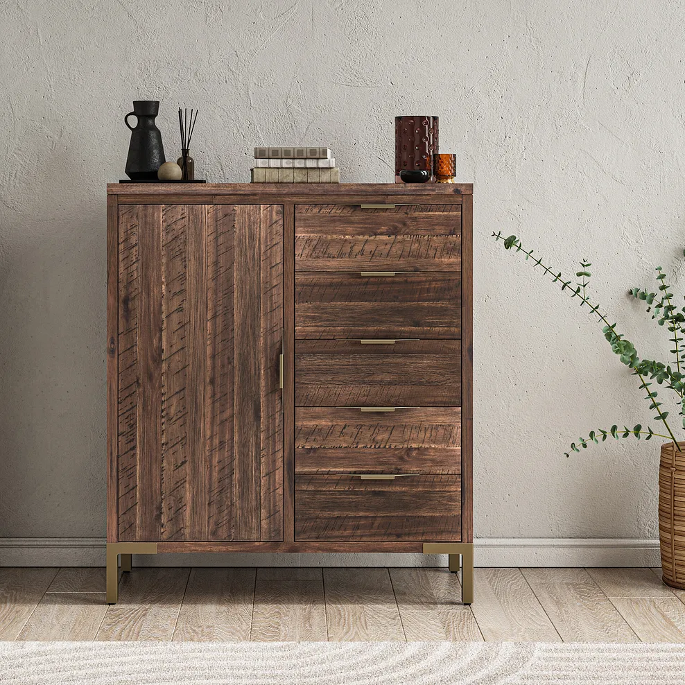 MADISON Wideboy Chest Solid Hardwood & Metal