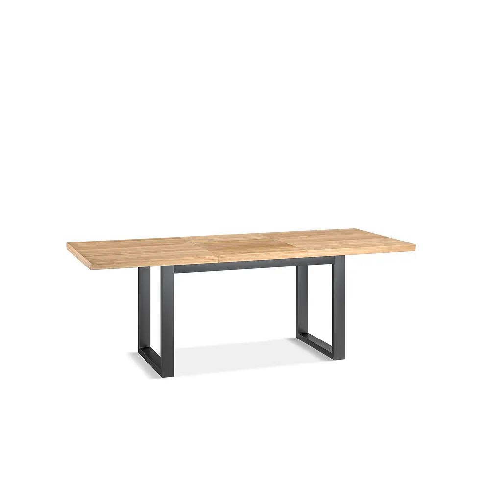MAINE Extending Dining Table with 10 Chairs Natural Solid Oak & Metal - Image 3