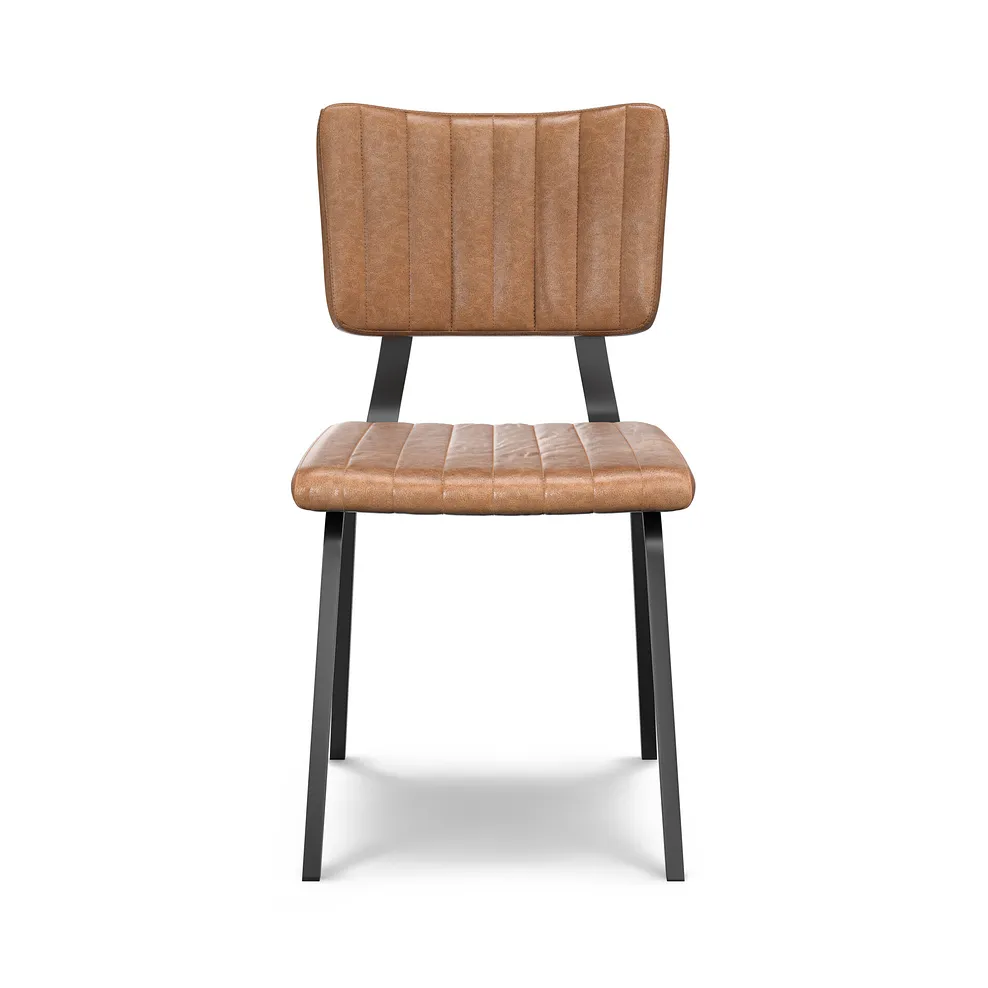 MAINE Extending Dining Table with 8 Chairs Natural Solid Oak & Metal - Image 8