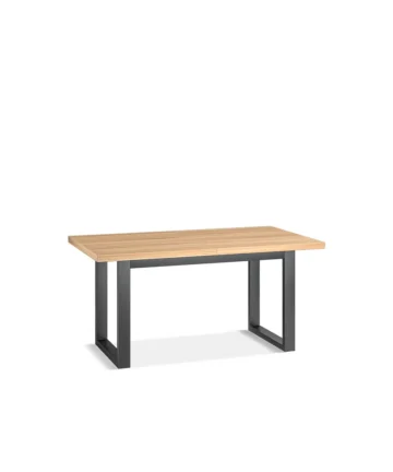 MAINE Dining Table with 1 Bench and 4 Chairs Natural Oak & Metal