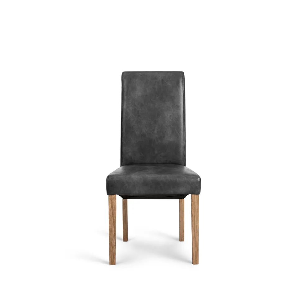 MAINE Extending Dining Table with 2 Benches and 2 Chairs Natural Oak & Metal - Image 7