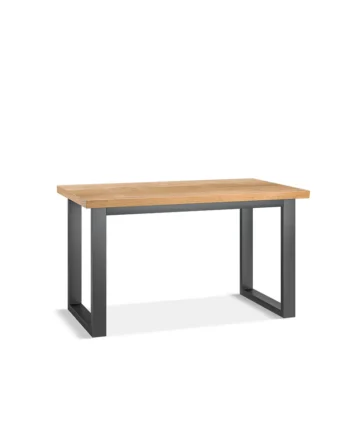 MAINE Dining Table with 1 Bench and 4 Chairs Natural Oak & Metal