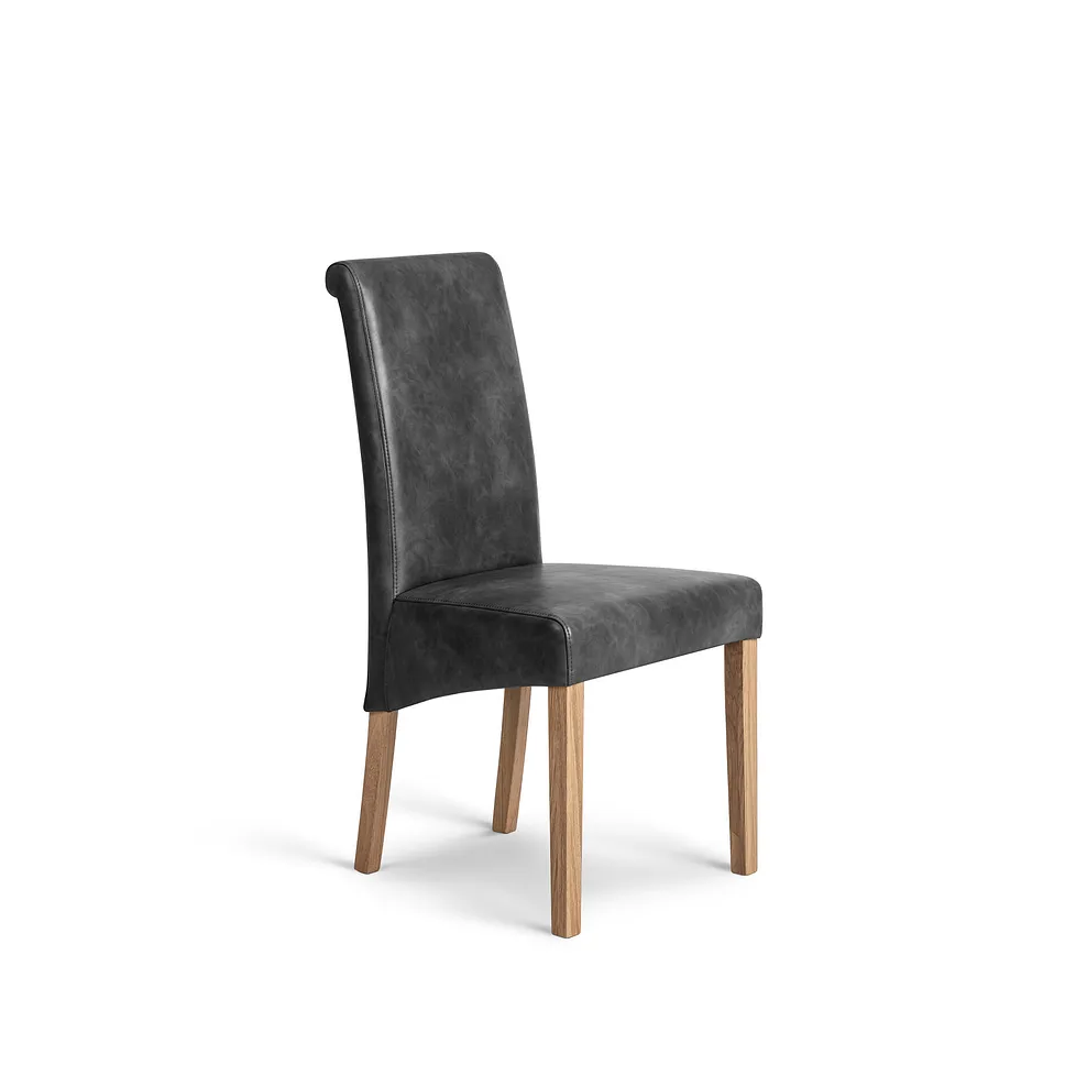 MAINE Dining Table with 6 Chairs Natural Oak & Metal - Image 4