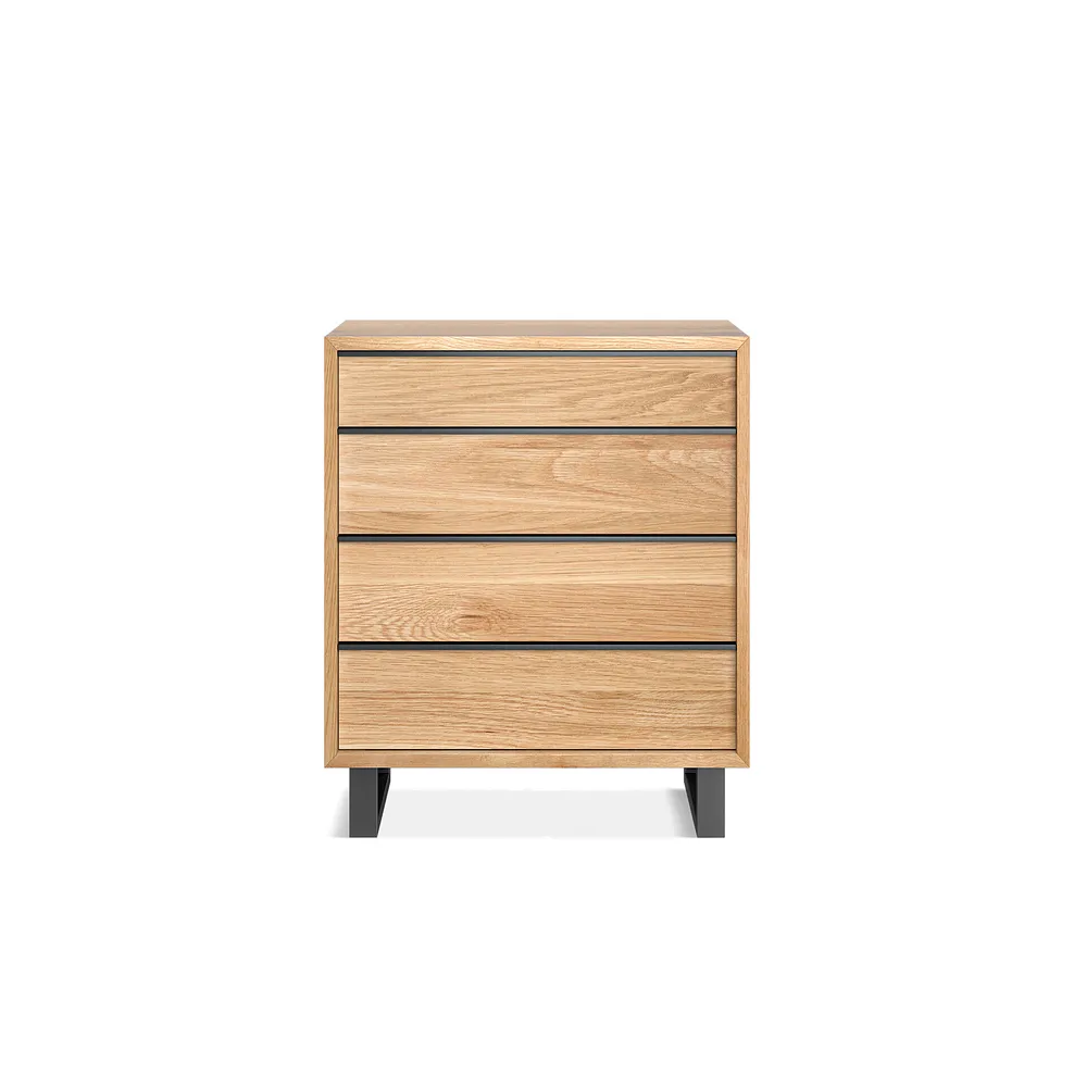 MAINE 4 Drawer Chest Natural Solid Oak & Metal - Image 5