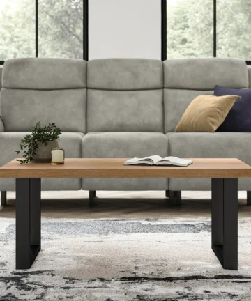 MAINE Coffee Table Natural Solid Oak & Metal