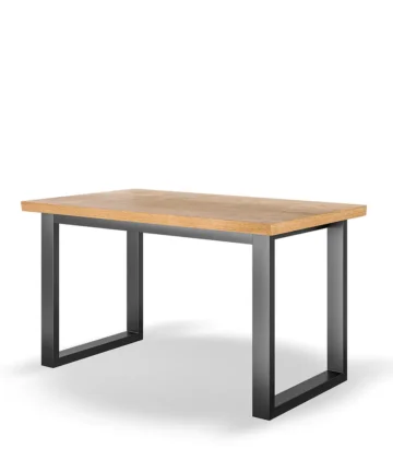 MAINE Dining Table & 6 Chairs Natural Solid Oak & Metal