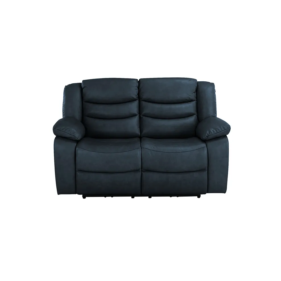 MARLOW 2 Seater Electric Recliner Sofa Blue Leather - Image 3