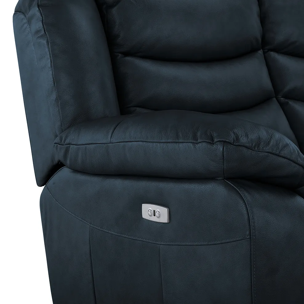 MARLOW 2 Seater Electric Recliner Sofa Blue Leather - Image 12