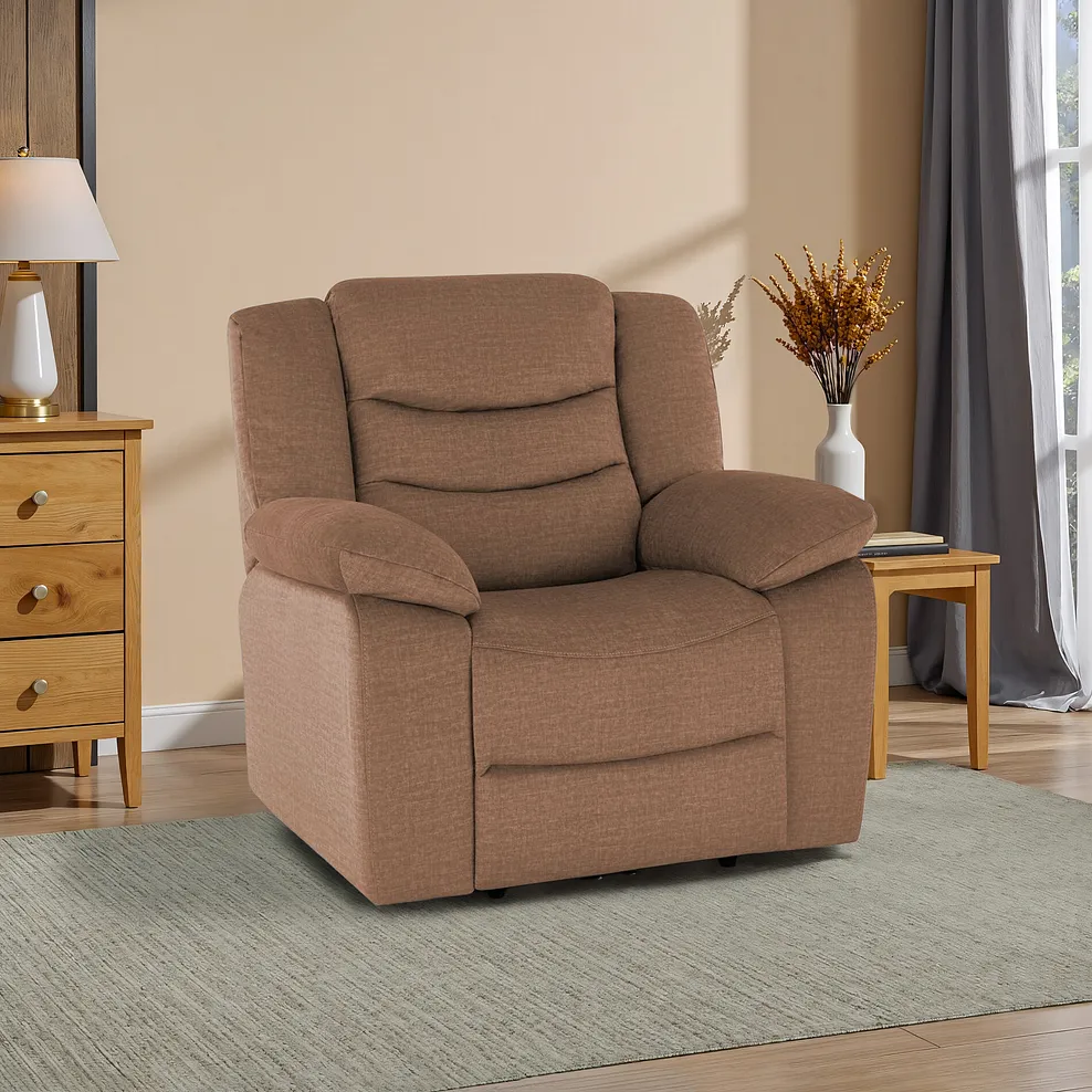 MARLOW Armchair Plush Brown Fabric