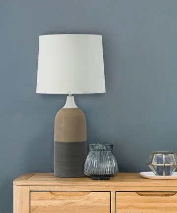 HYATT TABLE LAMP Matt Grey Ceramic