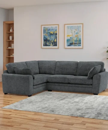 MELBOURNE Corner Sofa Right Hand Slate Fabric