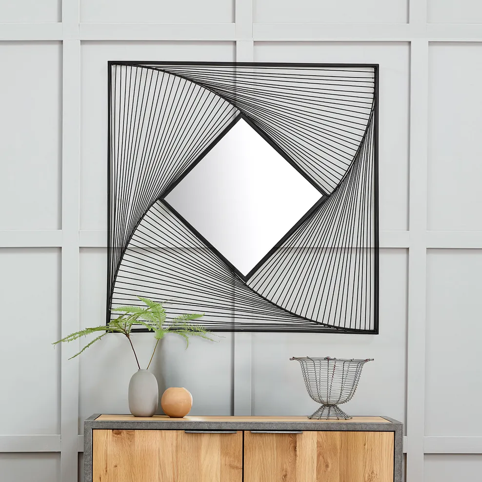 SKYLAR WALL MIRROR Metal - Black