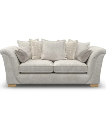 MILLDALE 3 Seater Pillow Back Sofa Ivory Fabric
