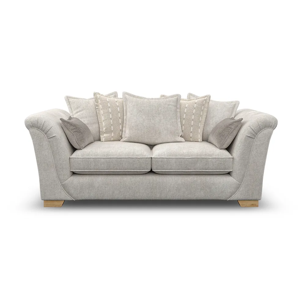MILLDALE 3 Seater Pillow Back Sofa Ivory Fabric