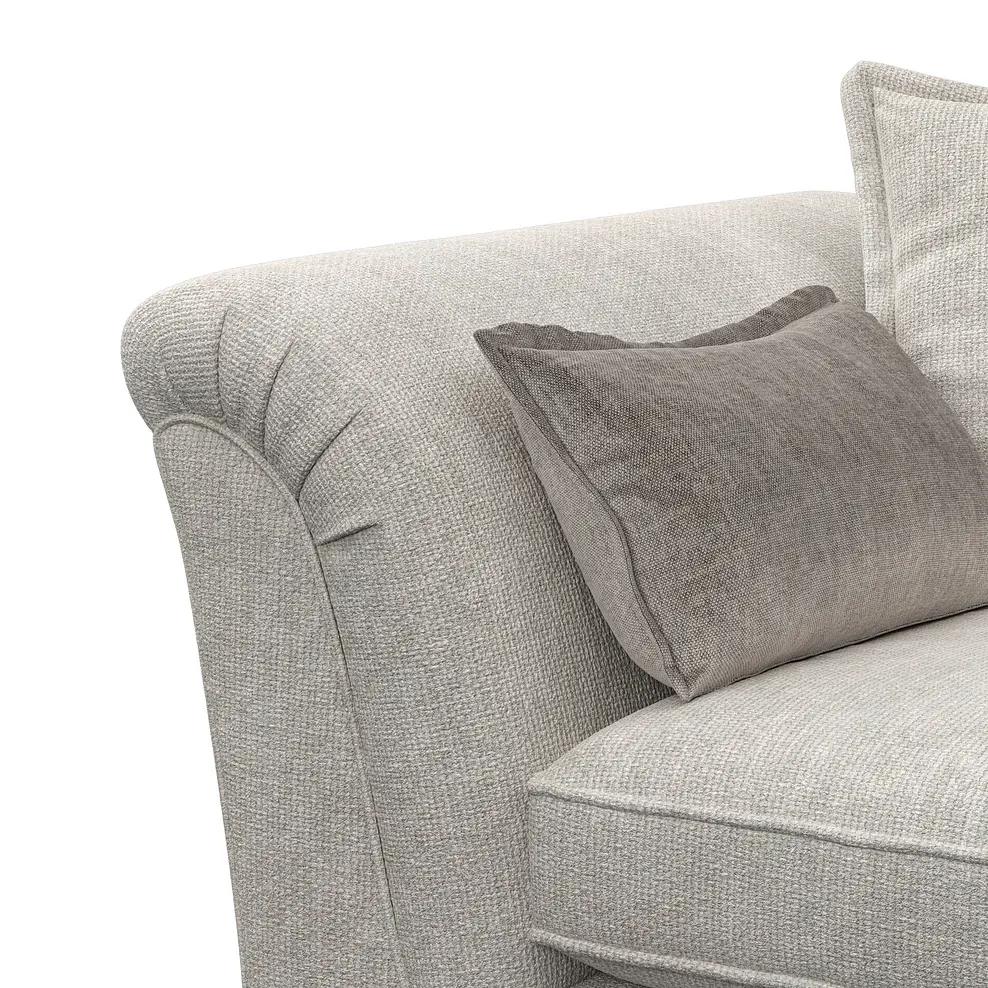 MILLDALE 3 Seater Pillow Back Sofa Ivory Fabric - Image 6