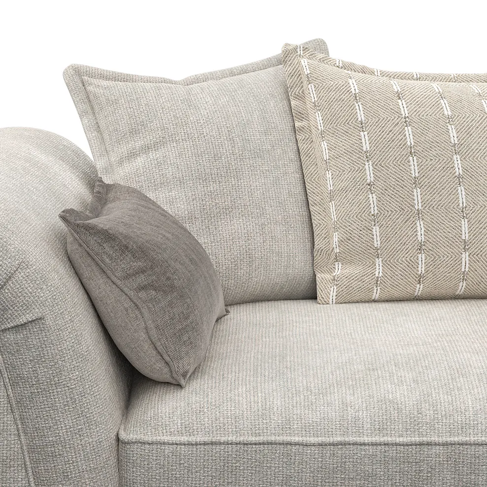 MILLDALE 3 Seater Pillow Back Sofa Ivory Fabric - Image 8