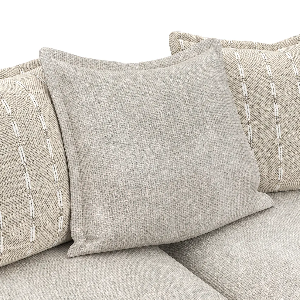 MILLDALE 3 Seater Pillow Back Sofa Ivory Fabric - Image 10