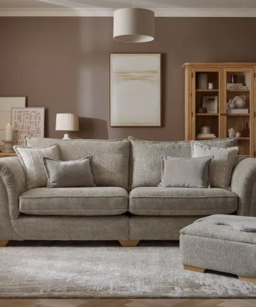 MILLDALE 4 Seater Sofa Mink Fabric