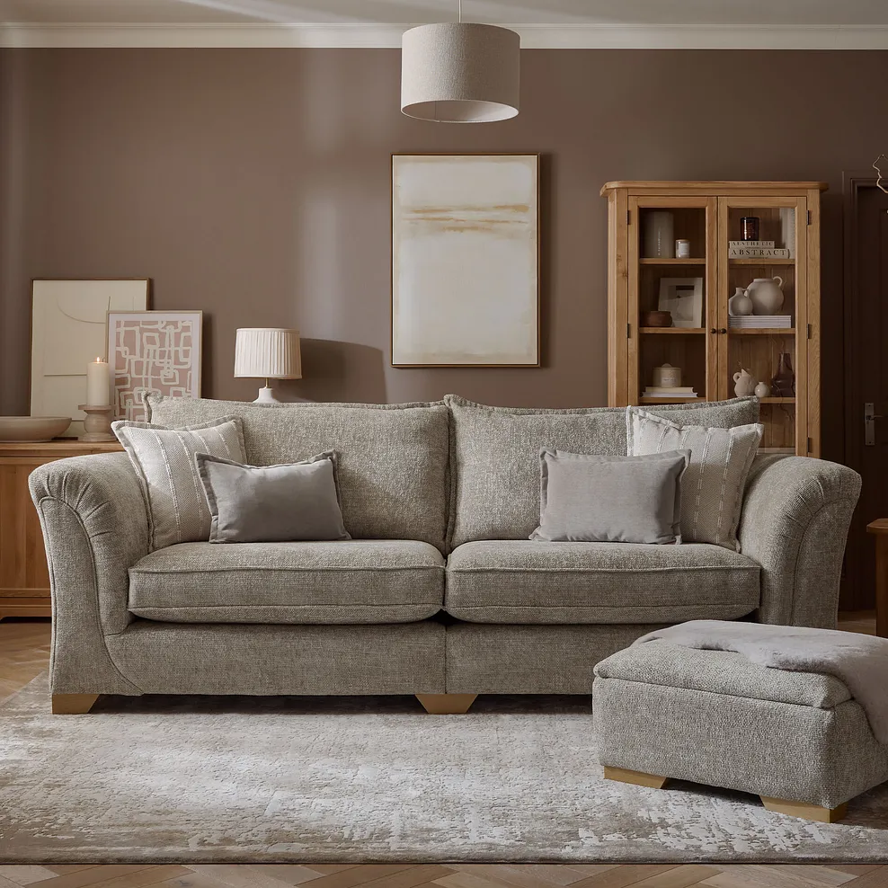 MILLDALE 4 Seater Sofa Mink Fabric