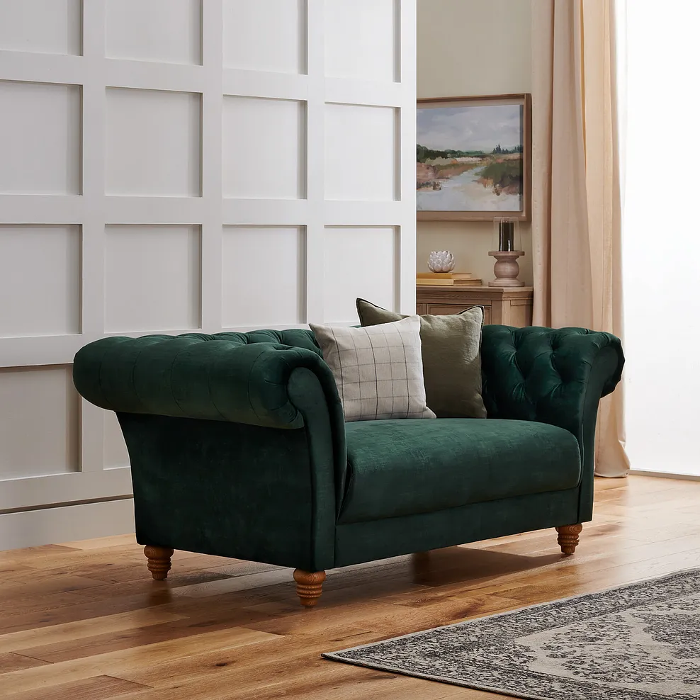 MONTGOMERY 2 Seater Sofa Bottle Green Fabric - Image 3