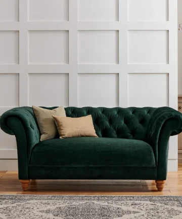 MONTGOMERY 2 Seater Sofa Bottle Green Fabric