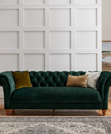 MONTGOMERY 3 Seater Sofa Bottle Green Fabric