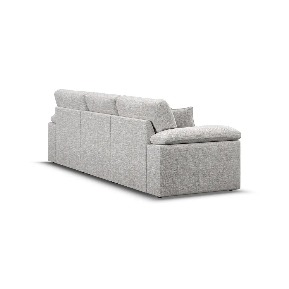 MORGAN 3 Seater Right Hand Chaise Sofa Santos Silver Fabric - Image 5