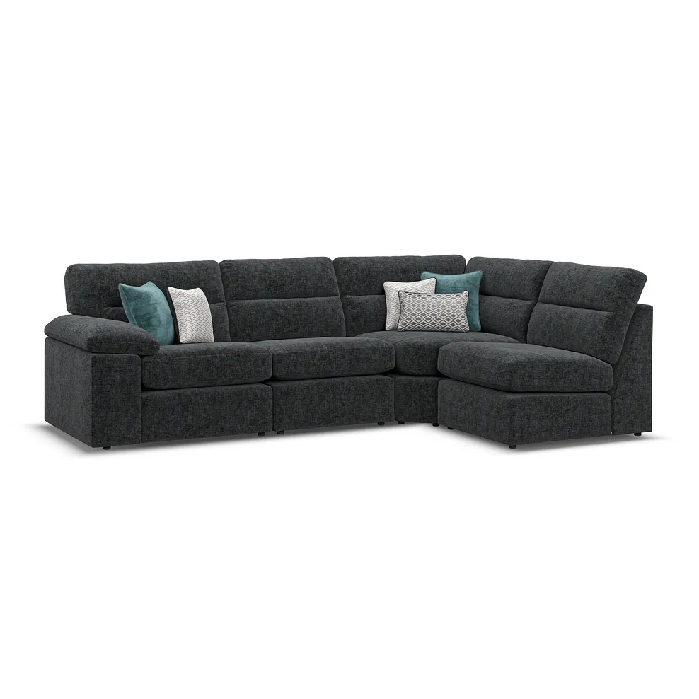 MORGAN Modular 4 Seat Left Hand Corner Sofa Cupid Charcoal Fabric - Image 2