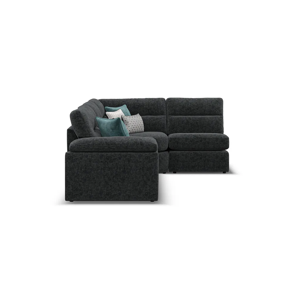 MORGAN Modular 4 Seat Left Hand Corner Sofa Cupid Charcoal Fabric - Image 4