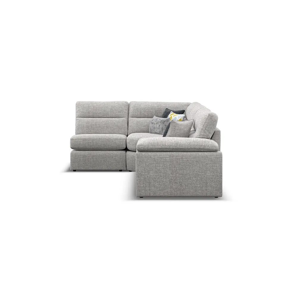 MORGAN Modular 4 Seat Right Hand Corner Sofa Santos Silver Fabric - Image 6