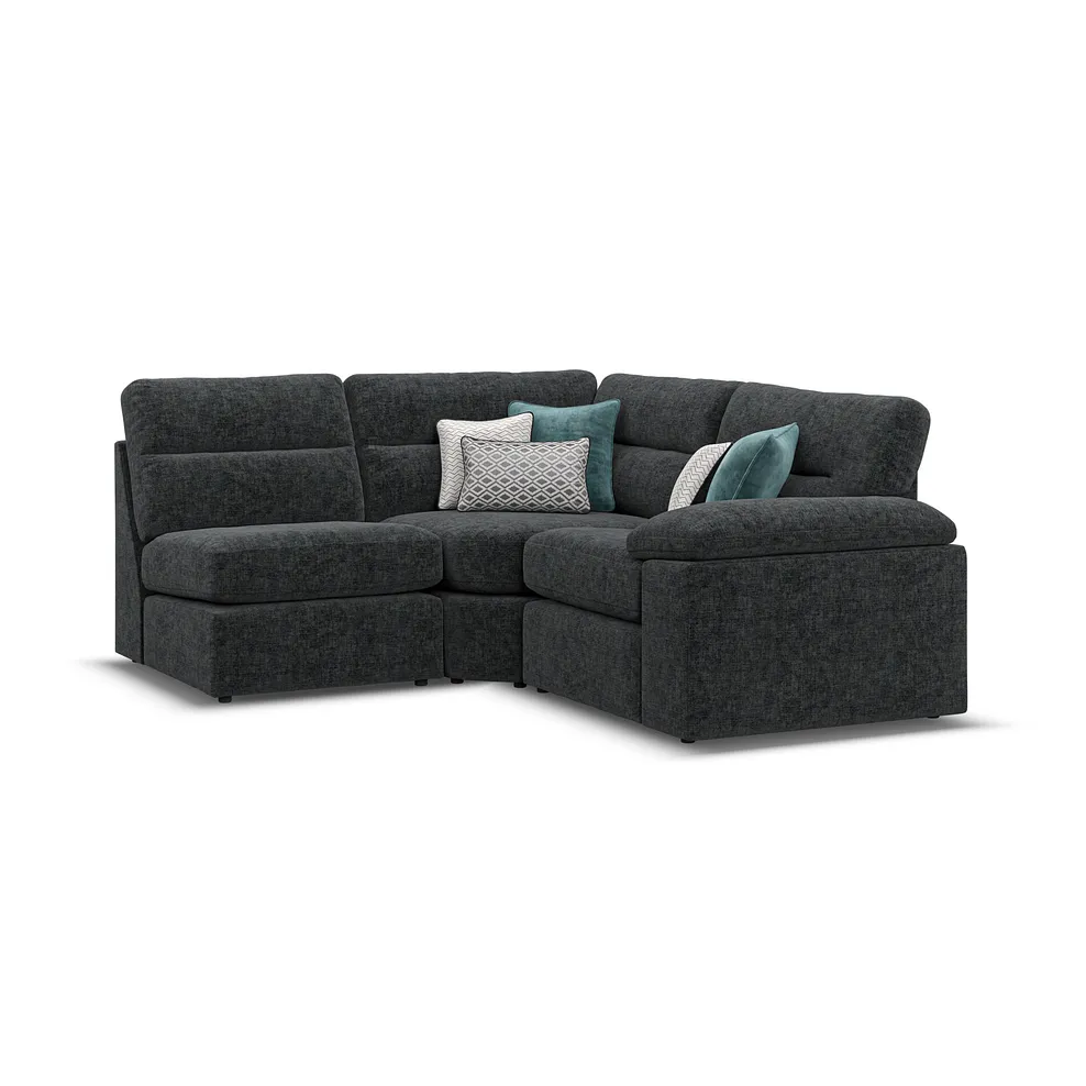 MORGAN Modular 3 Seat Right Hand Corner Sofa Cupid Charcoal Fabric - Image 2
