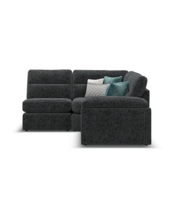 MORGAN Modular 3 Seat Right Hand Corner Sofa Cupid Charcoal Fabric