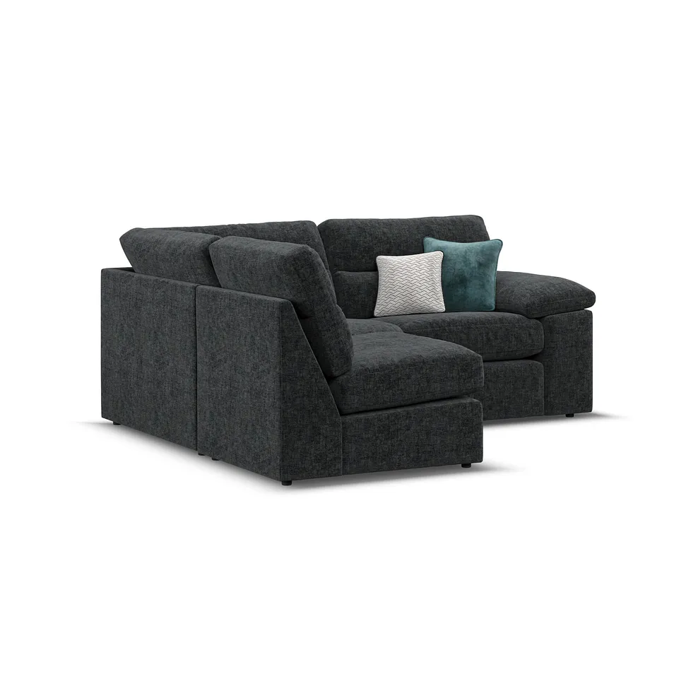 MORGAN Modular 3 Seat Right Hand Corner Sofa Cupid Charcoal Fabric - Image 3