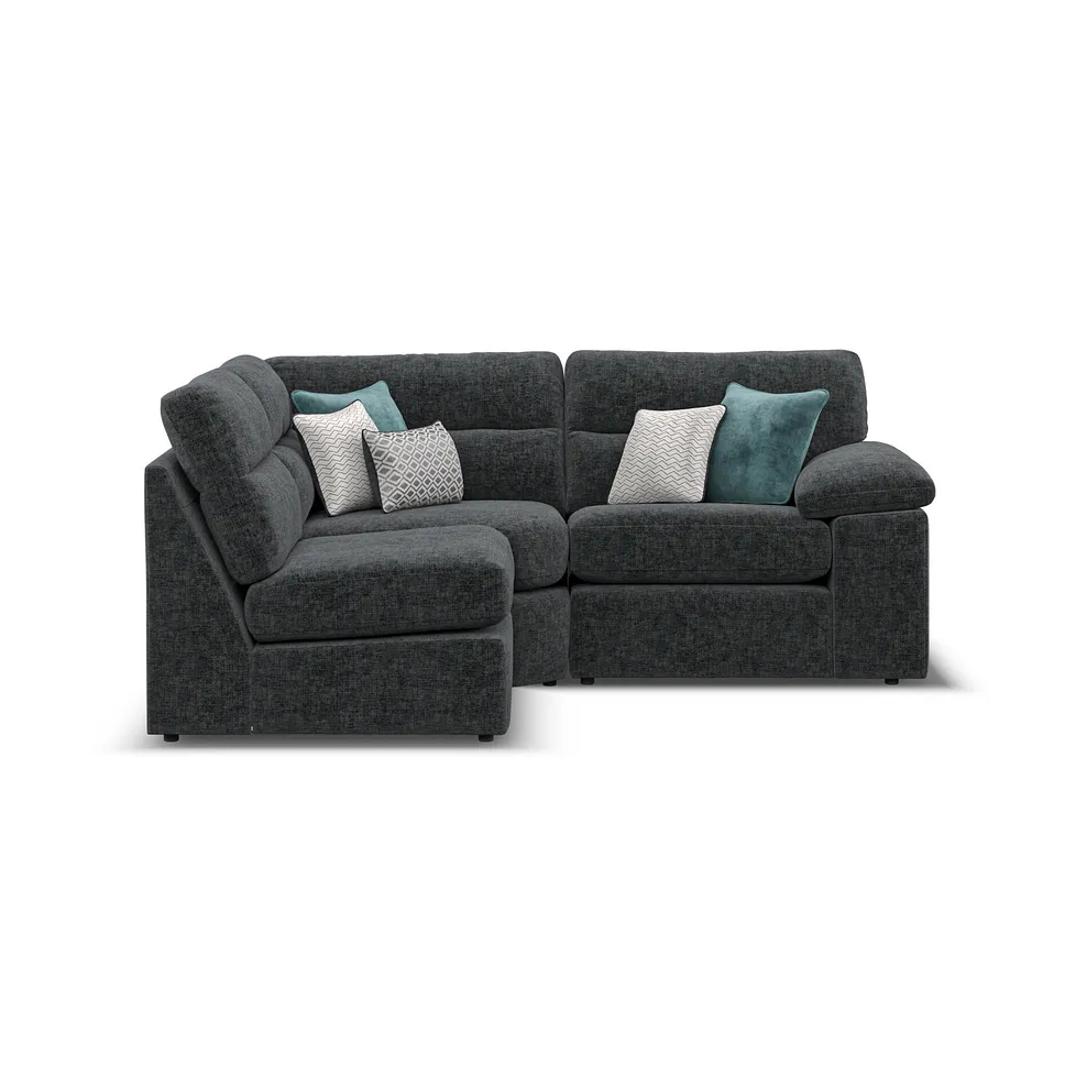 MORGAN Modular 3 Seat Right Hand Corner Sofa Cupid Charcoal Fabric - Image 4