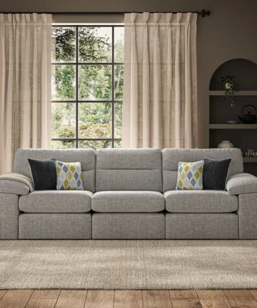 MORGAN Modular 3 Seat Sofa Santos Silver Fabric