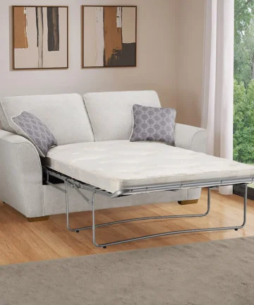 NEBRASKA 2 Seater Deluxe Sofa Bed Silver Fabric