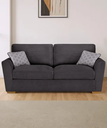 NEBRASKA 3 Seater Sofa Charcoal Fabric