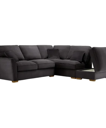 NEBRASKA Corner Sofa Left Hand Charcoal Fabric